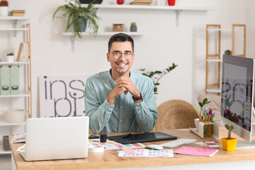 Graphic designer working in office