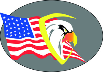 American Eagle USA Flag Vector