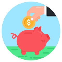 
Piggy savings flat editable vector 

