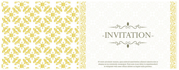 luxury White invitation background style ornamental pattern
