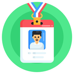 Fototapeta premium Man and hand denoting flat icon of employee care