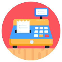 
Flat rounded trendy icon of cash register 

