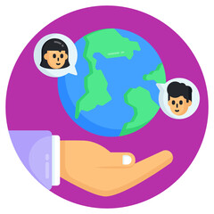 
Man with bag denoting flat icon of employee 

