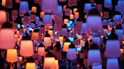 Obraz premium The beautiful lights show exihibited in a big room