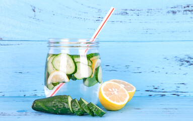 Cool lemon cucumber water