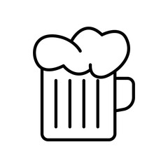 Beer mug line icon. Element of drinks icon for mobile concept and web apps. Premium icon on white background. Editable stroke. Design template vector