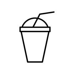 Milkshake line icon on white background. Editable stroke. Design template vector