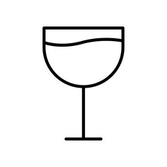 Wine glass line icon. Editable stroke. Design template vector