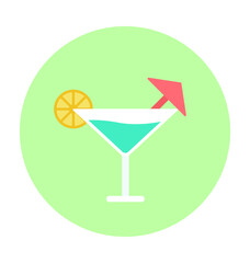 Cocktail Colored Vector Icon