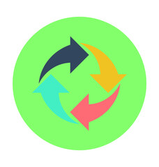 Refresh Arrows Colored Vector Icon