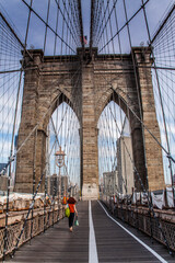 The world famous Brooklyn Bridge in new York City.