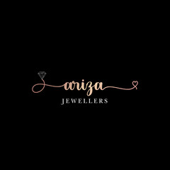 Ariza Jewellers, A beautiful signature logo design with beautiful gradient for jewellers brands.