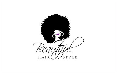 Illustration vector graphic of beautiful modern hair style logo design template