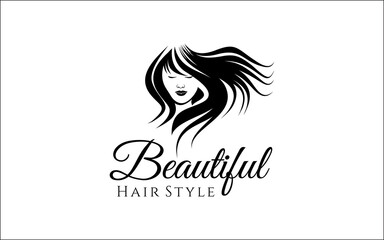 Illustration vector graphic of beautiful modern hair style logo design template