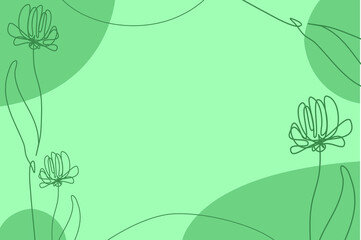 Vector illustration background with flowers and leaves. Style with copy space for text.