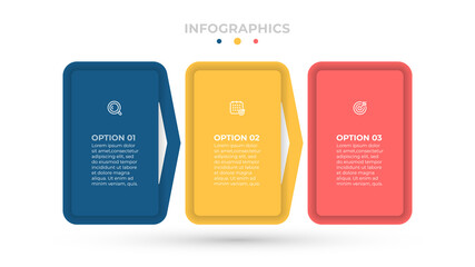 Modern infographic elements. Business template for presentation. Vector arrows concept with 3 options or steps.