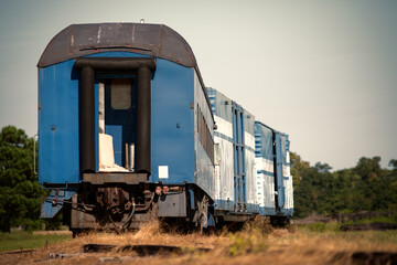 Fototapeta na wymiar Train locomotive in a train yard