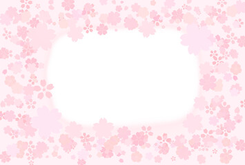 和風　桜柄　桜の花　入学　卒業　正月　成人式　年賀状　淡い　はがきテンプレート