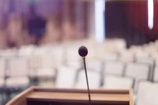 Close-up Of Microphone In Conference Room