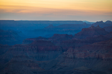 dramatic landscape of the Grand Canyon national park in Arizona.
