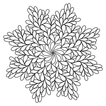 Easy mandala like flower or star, basic and simple mandalas Coloring Book for adults, seniors, and beginner. Digital drawing. Floral. Flower. Oriental. Book Page. Vector.