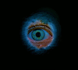 The eye in dark.