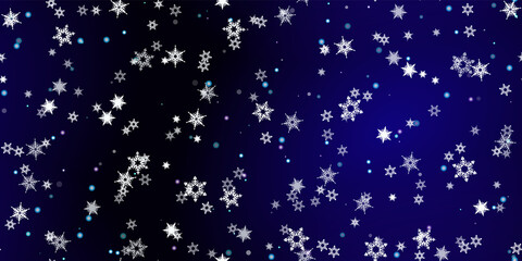 Falling Snowflakes seamless pattern flying snow