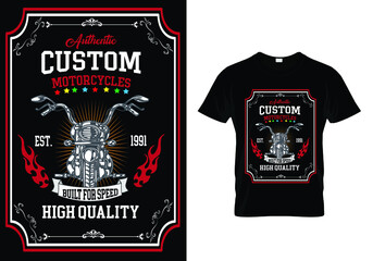 T-shirt Design Authentic Custom Motorcycles