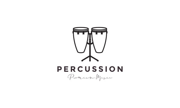 lines music percussion conga drum logo vector symbol icon design illustration