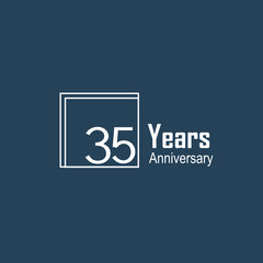 35 Years Anniversary Celebration Blue Color Vector Template Design Illustration