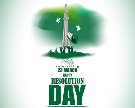 Vector illustration concept of Pakistan National day greeting, 23 March, flag, patriotic poster, banner