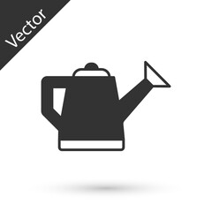 Grey Watering can icon isolated on white background. Irrigation symbol. Vector