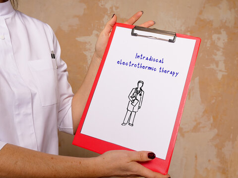 Medical concept about Intradiscal electrothermic therapy IDET with phrase on the piece of paper.