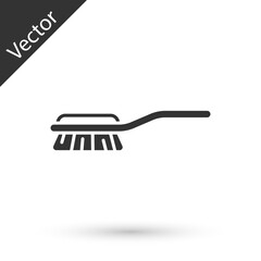 Grey Hair brush for dog and cat icon isolated on white background. Brush for animal fur. Pet accessory. Vector