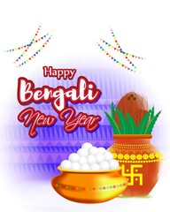 vector illustration of Pohela Boishakh means Bengali New Year ,also known a Subho Nabo Barso.