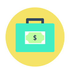 Obraz premium Currency Bag Colored Vector Icon