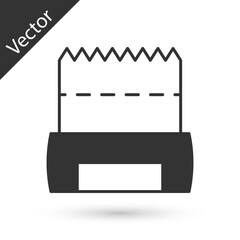 Grey Hygienic dog bag with poop icon isolated on white background. Dog shit in bag. Cleaning the park after walking pets concept. Vector