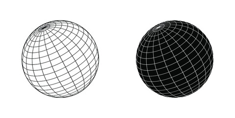Globe Earth Grid Wireframe Vector Illustration
