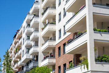 Modern apartment block seen in Berlin, Germany © elxeneize