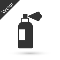 Grey Pet shampoo icon isolated on white background. Pets care sign. Dog cleaning symbol. Vector