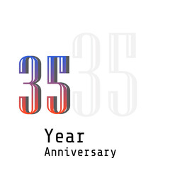 35 Years Anniversary Celebration Rainbow Color Vector Template Design Illustration