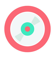 Compact Disk Colored Vector Icon 