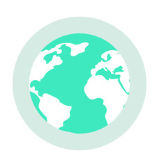Globe Colored Vector Icon 