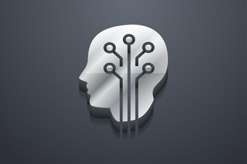 Intelligence icon. 3d vector illustration.