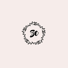 ZC initial letters Wedding monogram logos, hand drawn modern minimalistic and frame floral templates
