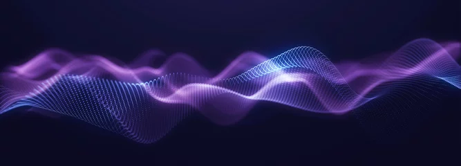 Blackout roller blinds Fractal waves Abstract particle fractal background, hi-tech and big data background