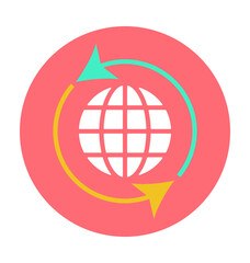 Globe Reload Colored Vector Icon