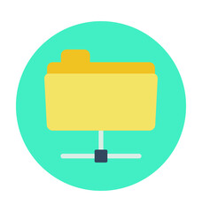 Network Folder Colored Vector Icon