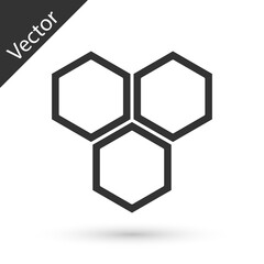 Grey Honeycomb icon isolated on white background. Honey cells symbol. Sweet natural food. Vector