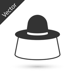 Grey Beekeeper with protect hat icon isolated on white background. Special protective uniform. Vector